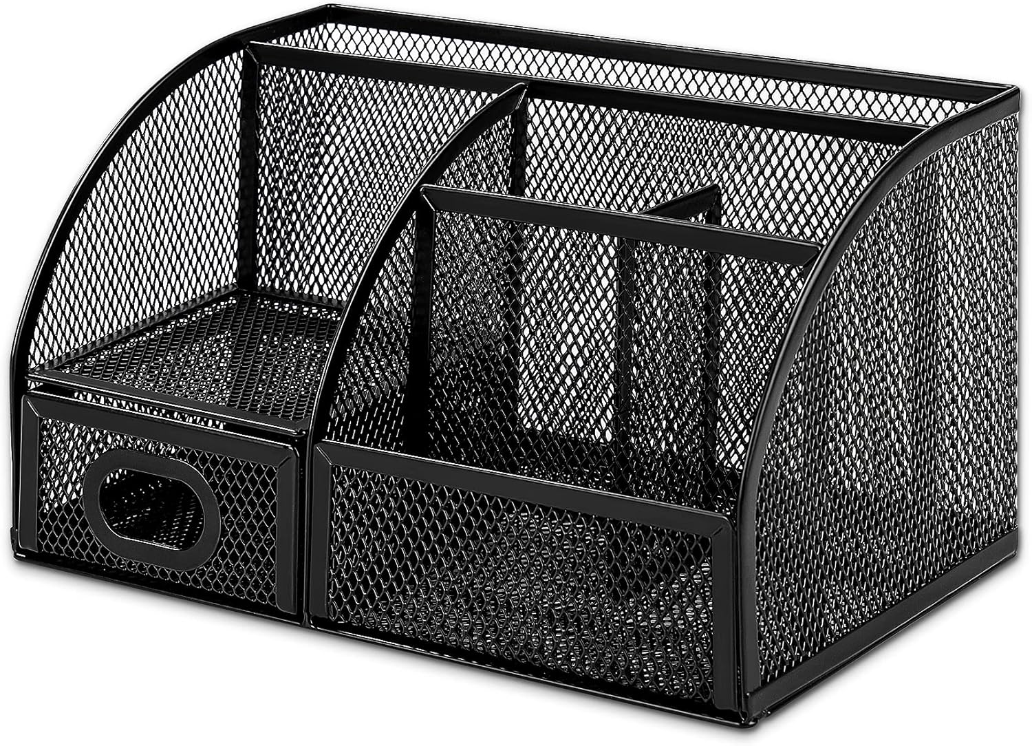 Basics Pen Holder and Desk Organizer, Office Caddy Storage, Black, ‎9.1" x 5.9" x 5.5''